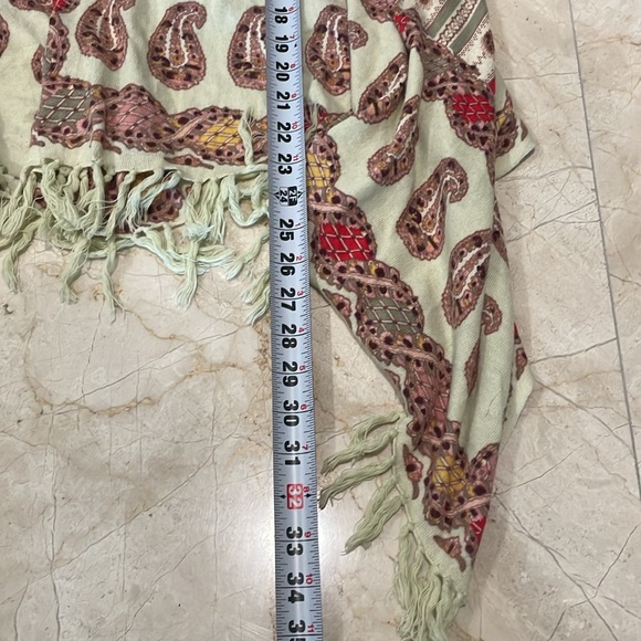 Guinevere Anthropologie cotton cashmere mix boho fringed cardigan duster - Picture 9 of 9